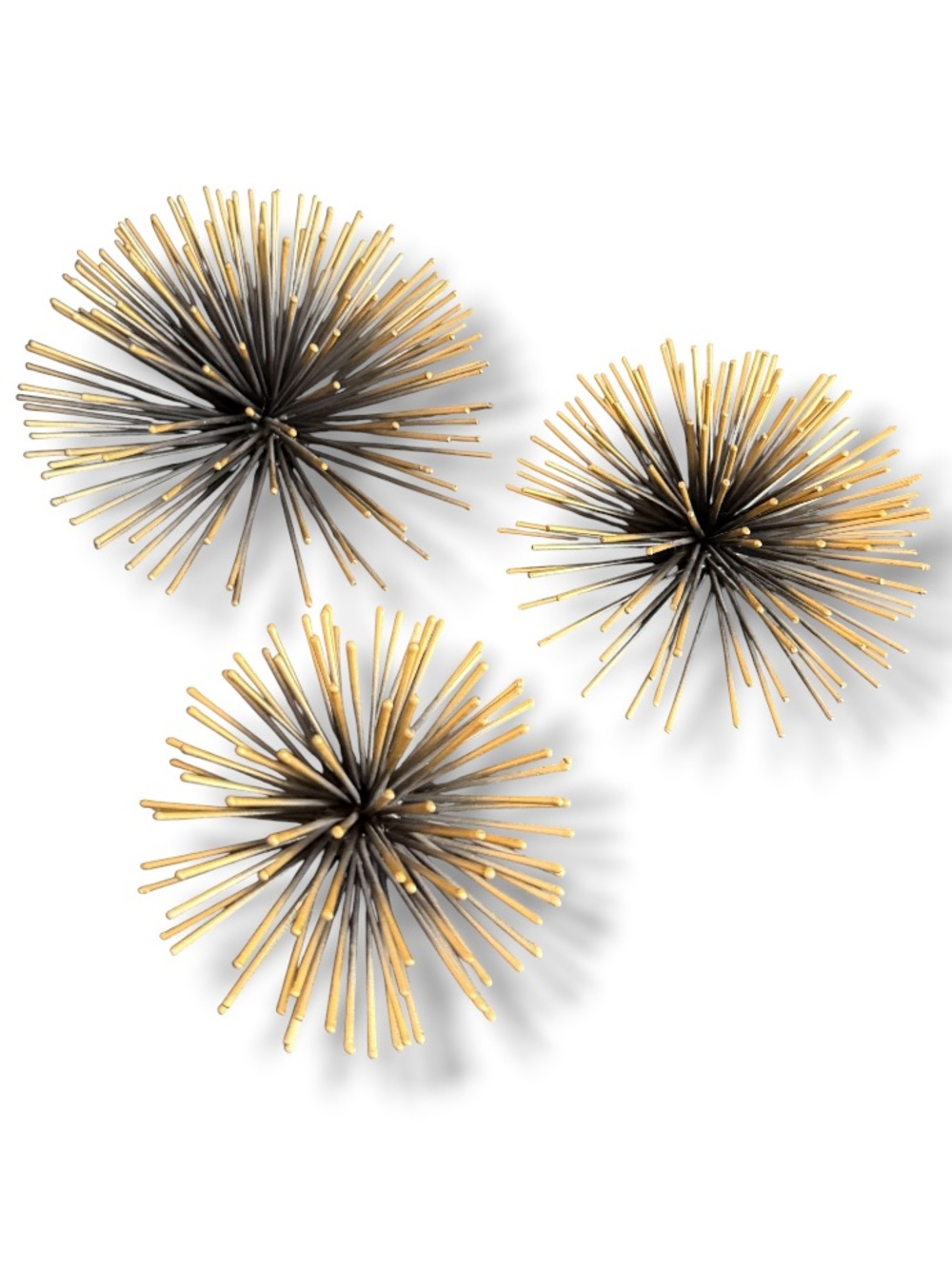 Project 62 Gold & Black 3-Piece Sea Urchin Starburst Wall Sculptures Décor